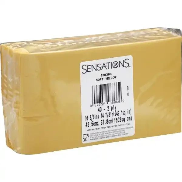 Sensations Napkins, Soft Yellow, 2-Ply