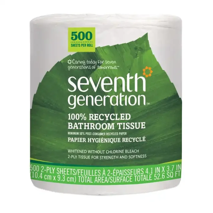 Seventh Generation White Toilet Paper 2-ply 100% Recycled Paper, 500 sheets