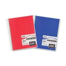 Spiral Notebook, 5-subject, Medium/college Rule, Randomly Assorted Cover Color, (200) 11 X 8 Sheets