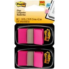 Standard Page Flags In Dispenser, Bright Pink, 100 Flags/dispenser