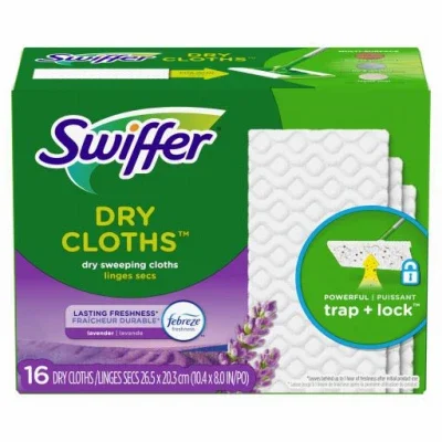 Sweeper Dry Sweeping Pad, Multi Surface Refills For Dusters Floor Mop, Febreze Lavender Scent, 16-ct.