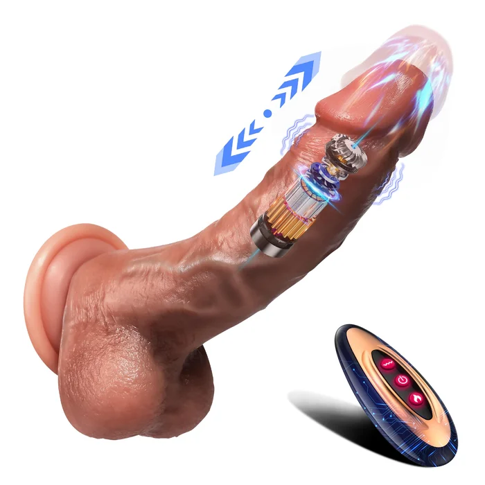 Thrusting Dildo Vibrator Sex Toys – Realistic Dildos for G Spot Anal Stimulation with 8 Thrusting & 10 Vibration & Heating Mode, Blowjob Silicone Dildo Remote Control Adult Toy for Women Couple