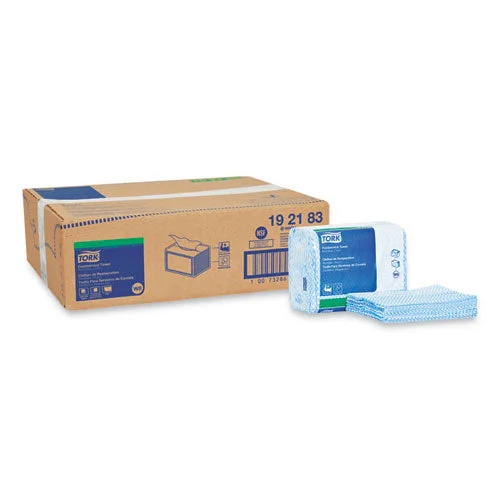 Tork Small Pack Foodservice Cloth 1-ply 11.75×14.75 Unscented Blue/white 80/poly Pack 4 Packs/Case