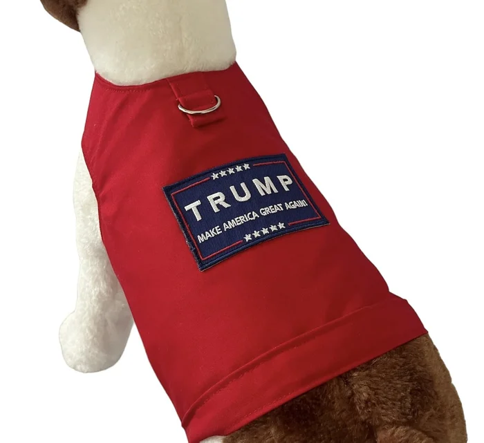 Trump Campaign Merchandise, Red Dog Vest with Embroidered Patch, 5 Stars (XL, Shirt)