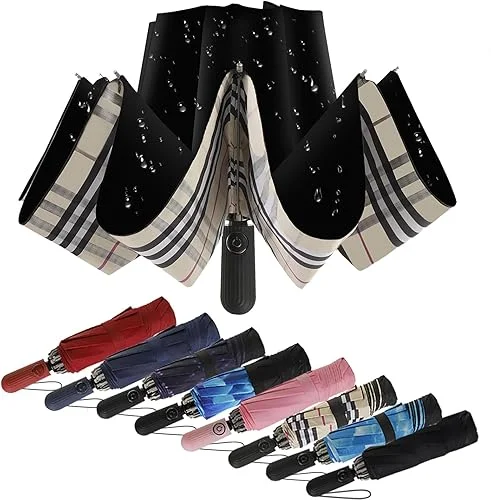 Umbrella,Trave Inverted Umbrellas for Rain Portable,Automatic Small Compact Reverse Folding Umbrellas,Perfect for Commuting,Outdoor Activities,and Travel for Women and Men