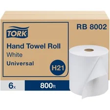 Universal Hand Towel Roll, 1-ply, 7.88″ X 800 Ft, White, 6 Rolls/carton