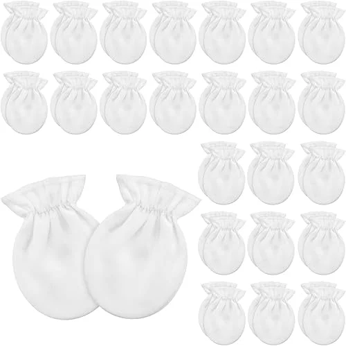 Vabean 24 Pairs Preemie Baby Mittens No Scratch Cotton Gloves Premature Baby Mittens for Preemie Boys Girls Newborn