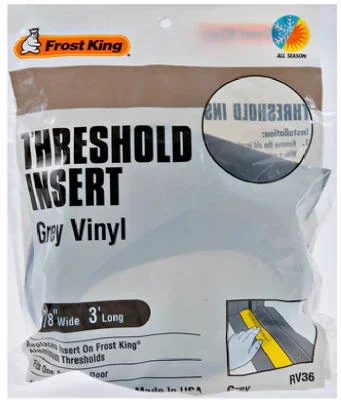 Vinyl Insert For Aluminum Threshold, Gray, 36 In.
