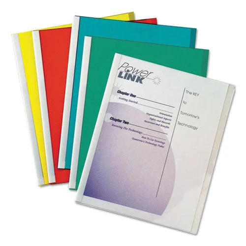 Vinyl Report Covers, 0.13″ Capacity, 8.5 X 11, Clear/assorted, 50/box