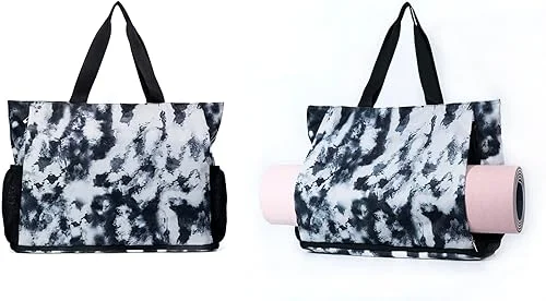 Waterproof Travel Yoga Gym Tote Bag for Women With Yoga Mat Holder Carrier & Wet Pocket Fits Your All Stuff for Pilates,Hot Yoga,Gym,Home Fitness,Travel, Swimming and Daily Use