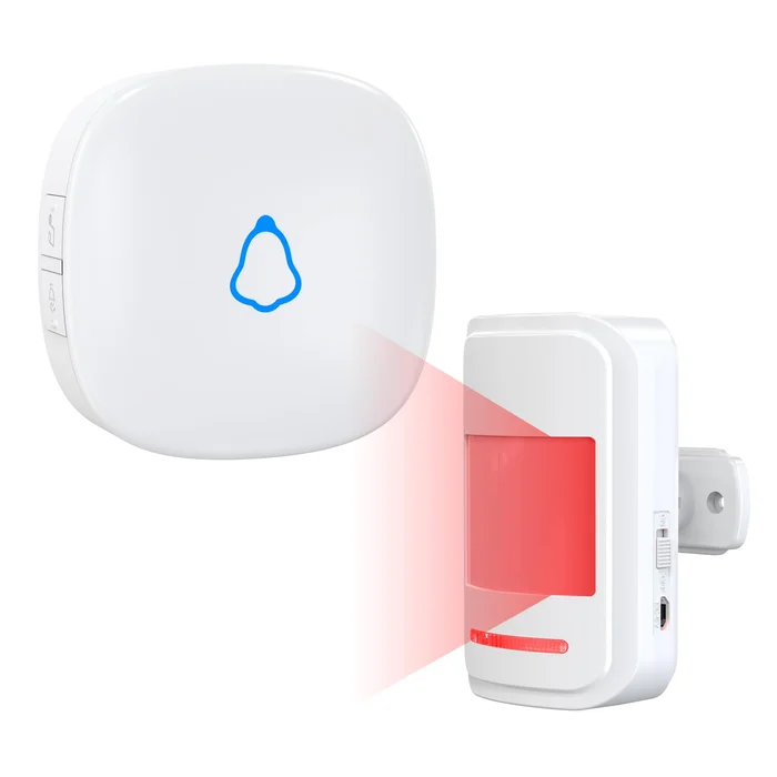 Wireless Motion Sensor Alarm Indoor, 1 PIR Detector + 1 Doorbell Chime,Door Motion Activated Bell for Home Doorway,Business Entry,Garage Security,Store Entrance,Pet/Elderly/Dementia Patient Monitoring