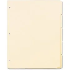 Write-on Tab Dividers, 5-tab, 11 X 8.5, Manila, 20 Sets