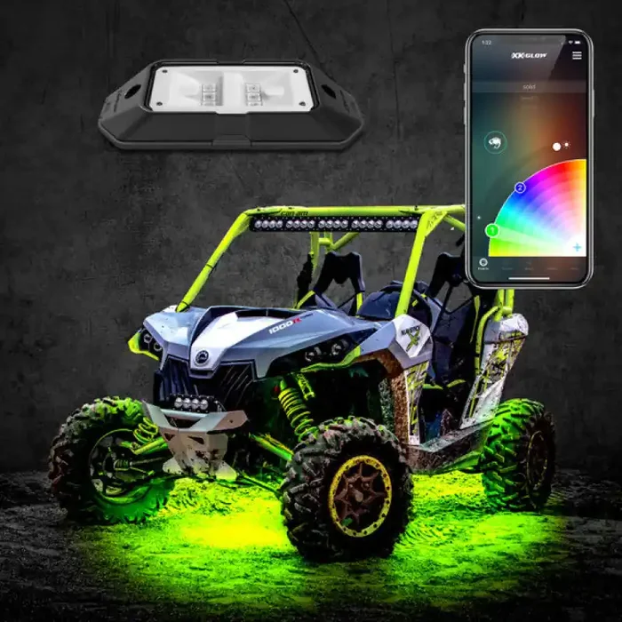 XK Glow Rock Light w / XKchrome App Controlled Bluetooth Advanced Kit 4pc RGB 6W