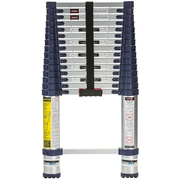 XTEND+CLIMB 785P Telescoping Ladder, 19-1/2 ft Max Reach H, 16-Step, 250 lb, 1-1/2 in D Step, Aluminum, Anodized